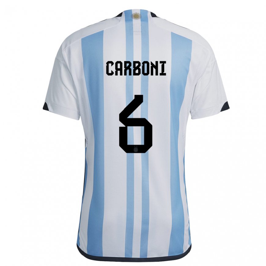 Kandiny Férfi Argentin Franco Carboni #6 Fehér ég Kék Hazai Jersey 22-24 Mez Póló Ing