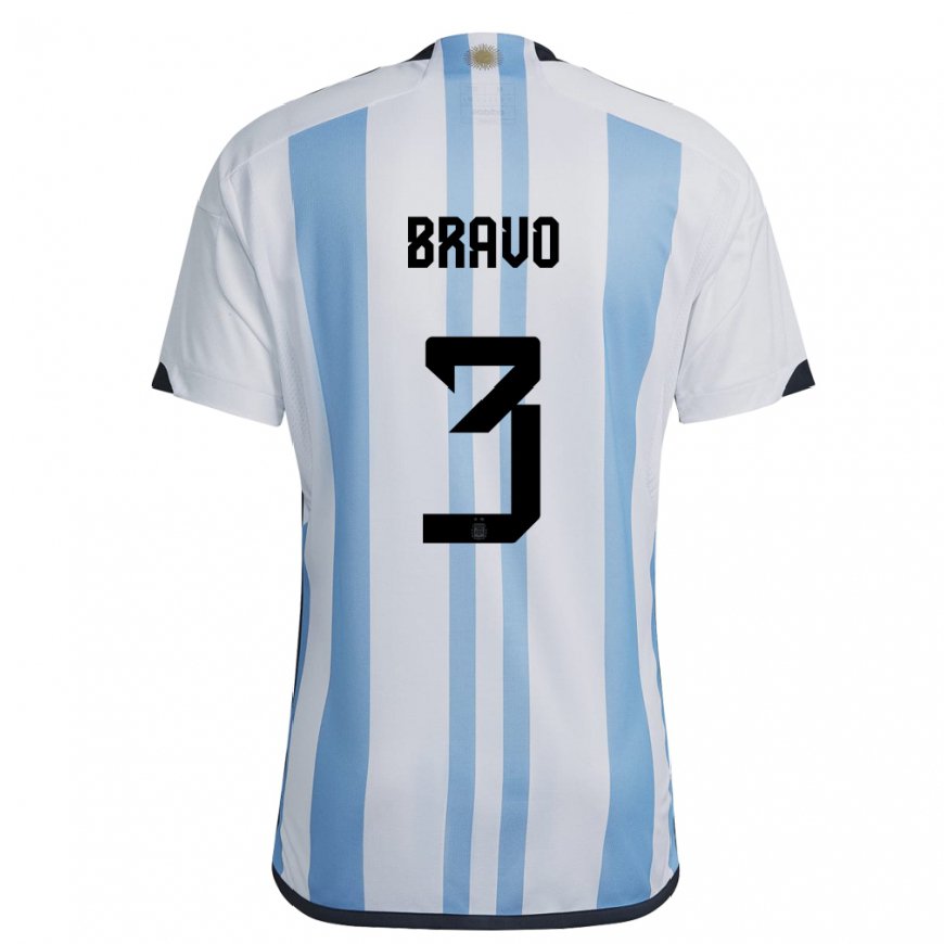 Kandiny Férfi Argentin Claudio Bravo #3 Fehér ég Kék Hazai Jersey 22-24 Mez Póló Ing