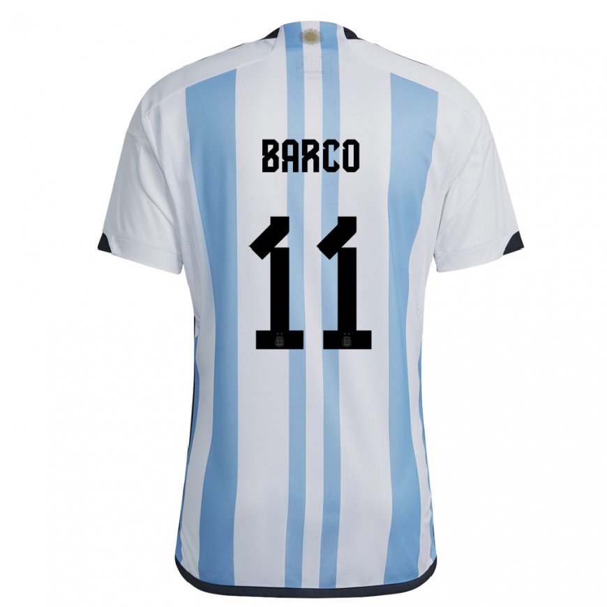Kandiny Férfi Argentin Ezequiel Barco #11 Fehér ég Kék Hazai Jersey 22-24 Mez Póló Ing