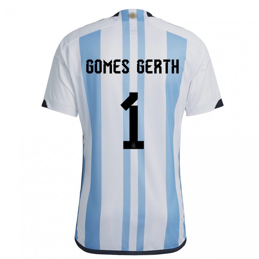 Kandiny Férfi Argentin Federico Gomes Gerth #1 Fehér ég Kék Hazai Jersey 22-24 Mez Póló Ing