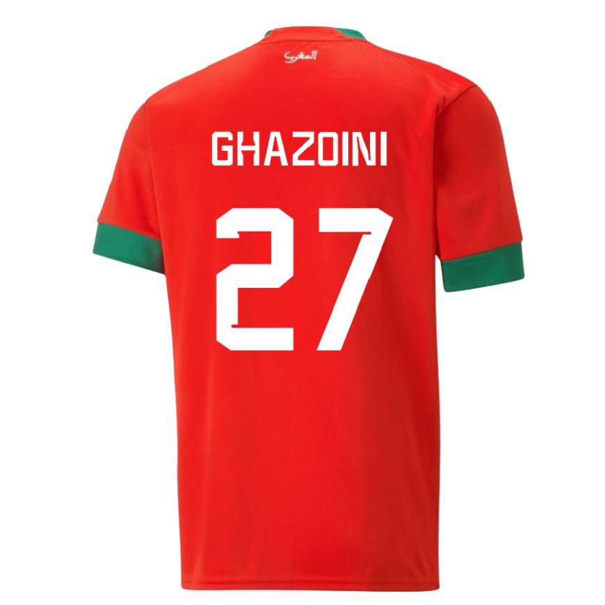 Kandiny Férfi Marokkói Amine Ghazoini #27 Piros Hazai Jersey 22-24 Mez Póló Ing