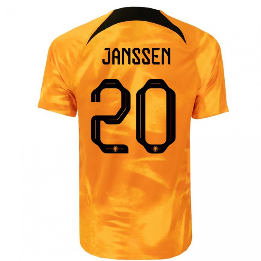 Kandiny Férfi Holland Dominique Janssen #20 Lézer Narancs Hazai Jersey 22-24 Mez Póló Ing