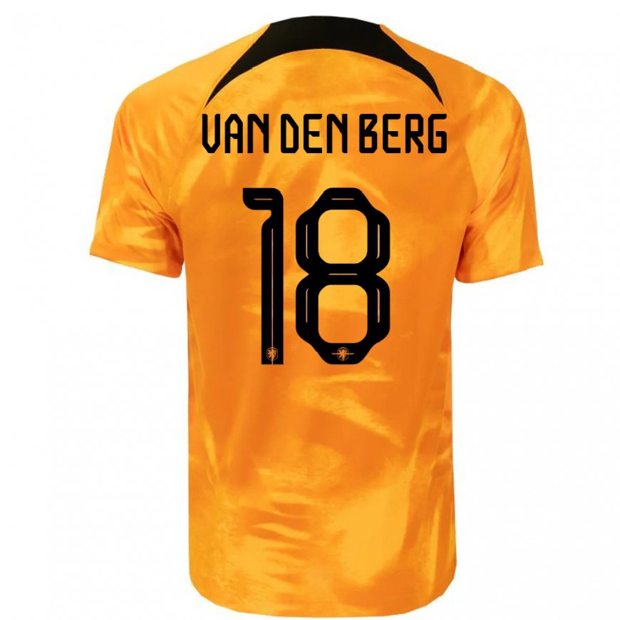 Kandiny Férfi Holland Rav Van Den Berg #18 Lézer Narancs Hazai Jersey 22-24 Mez Póló Ing