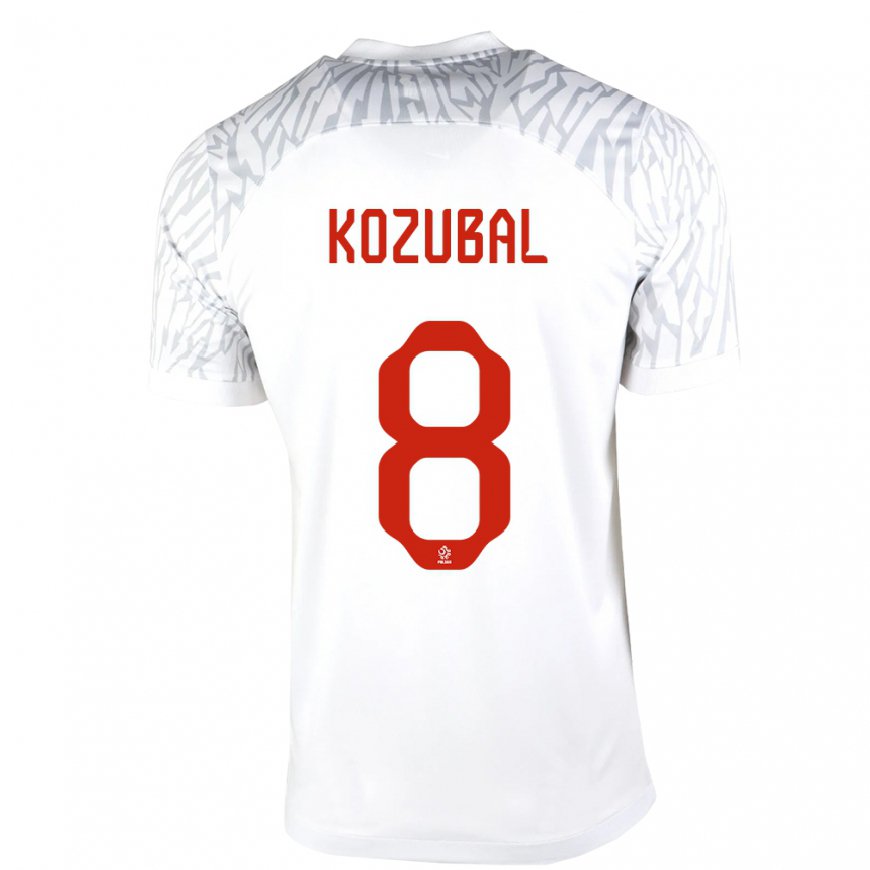 Kandiny Férfi Lengyel Antoni Kozubal #8 Fehér Hazai Jersey 22-24 Mez Póló Ing