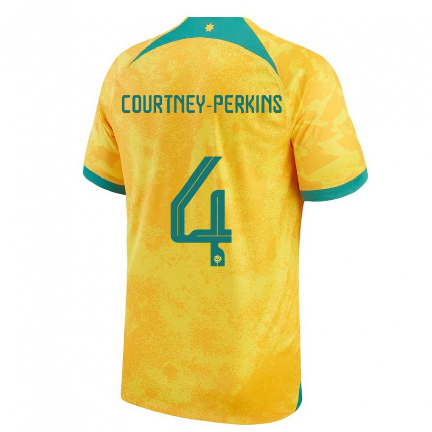 Kandiny Férfi Ausztrál Jordan Courtney Perkins #4 Aranysárga Hazai Jersey 22-24 Mez Póló Ing
