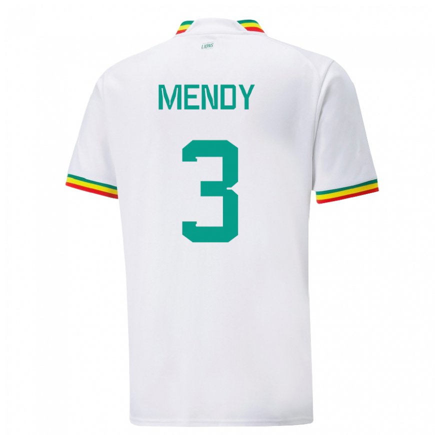 Kandiny Férfi Szenegáli Formose Mendy #3 Fehér Hazai Jersey 22-24 Mez Póló Ing