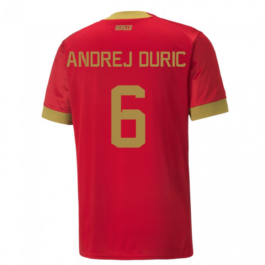 Kandiny Férfi Szerb Andrej Duric #6 Piros Hazai Jersey 22-24 Mez Póló Ing
