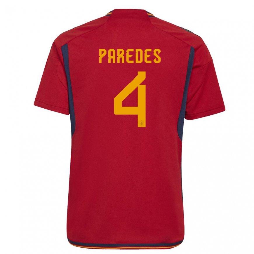 Kandiny Férfi Spanyol Irene Paredes #4 Piros Hazai Jersey 22-24 Mez Póló Ing