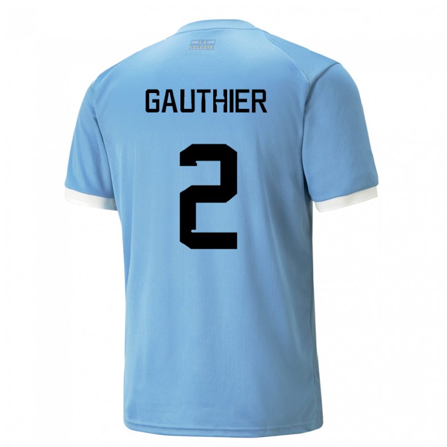 Kandiny Férfi Uruguayi Valentin Gauthier #2 Kék Hazai Jersey 22-24 Mez Póló Ing