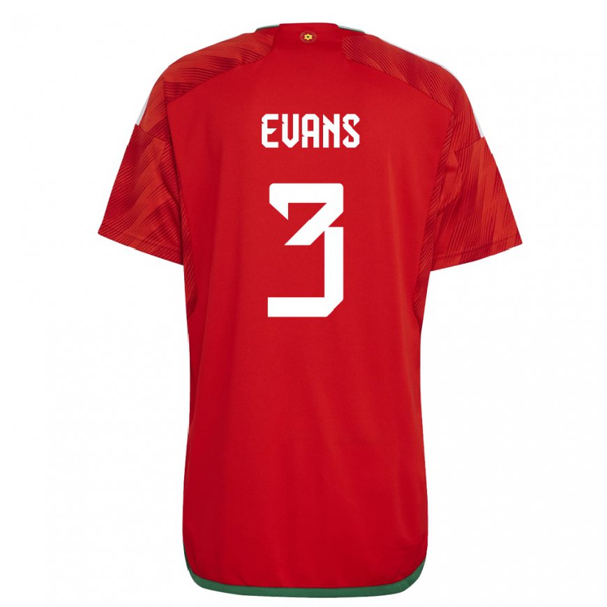 Kandiny Férfi Walesi Gemma Evans #3 Piros Hazai Jersey 22-24 Mez Póló Ing