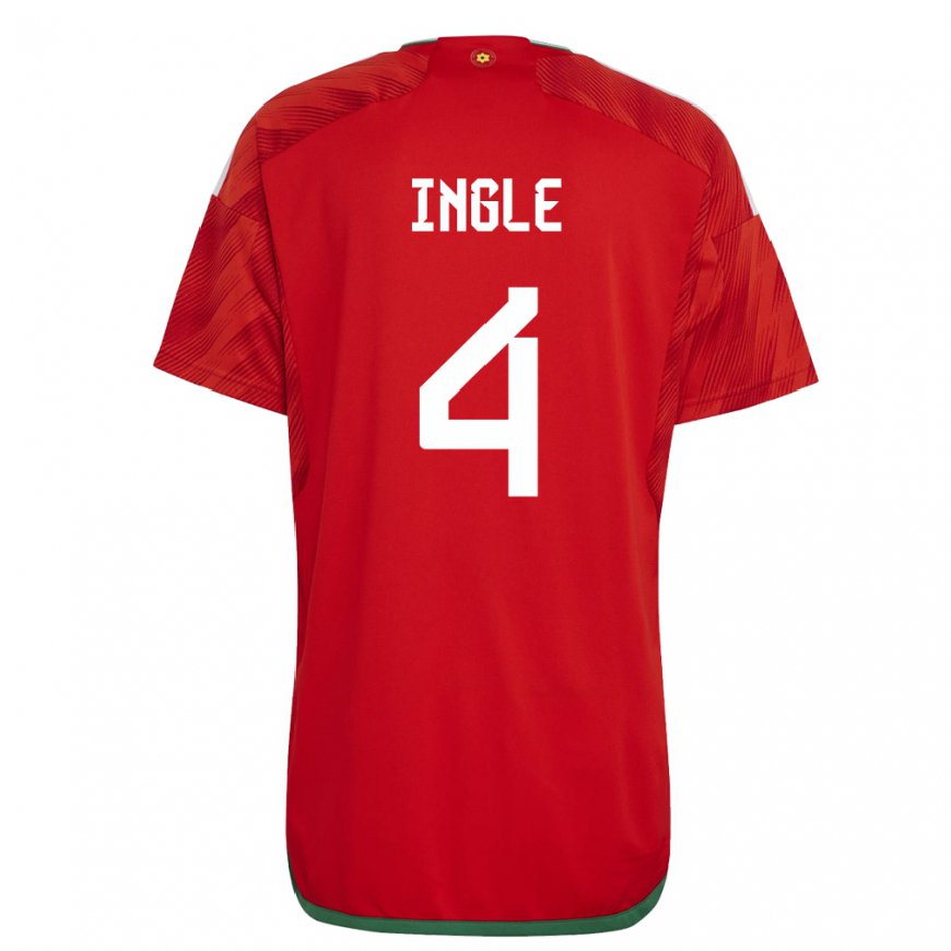 Kandiny Férfi Walesi Sophie Ingle #4 Piros Hazai Jersey 22-24 Mez Póló Ing