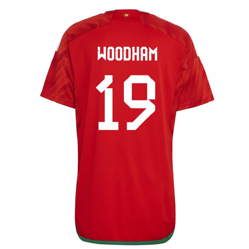 Kandiny Férfi Walesi Lily Woodham #19 Piros Hazai Jersey 22-24 Mez Póló Ing