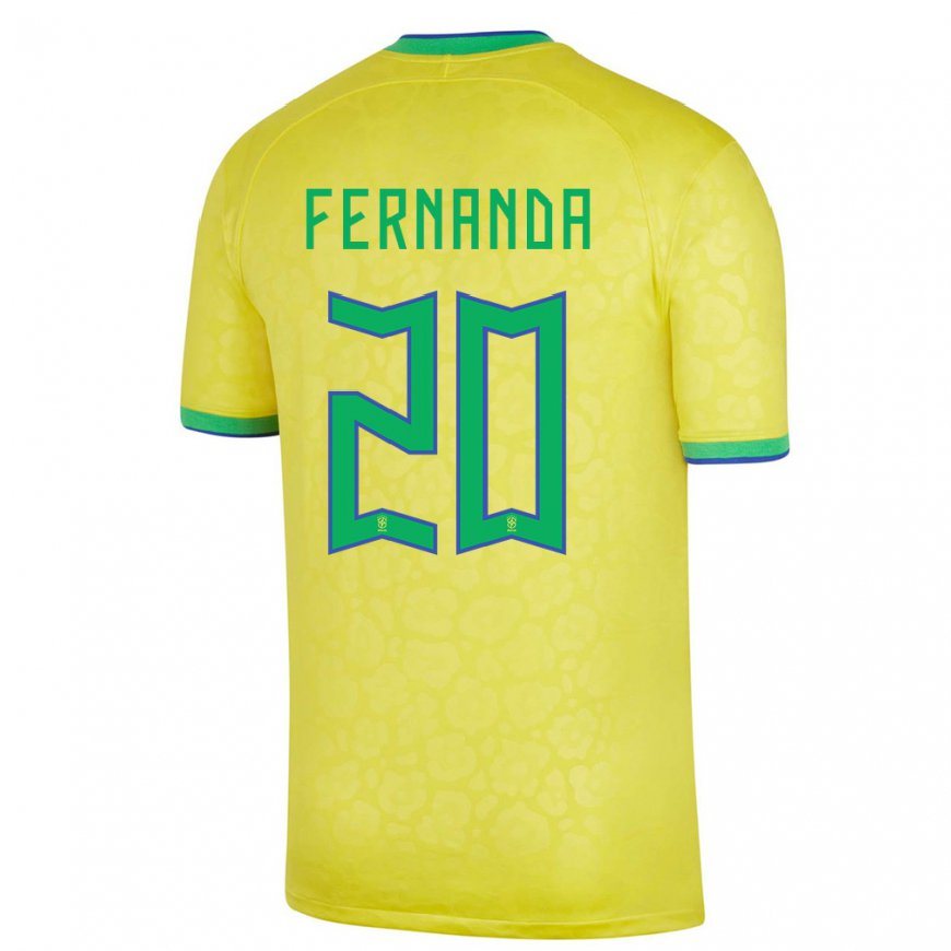 Kandiny Férfi Brazil Fernanda Palermo #20 Sárga Hazai Jersey 22-24 Mez Póló Ing