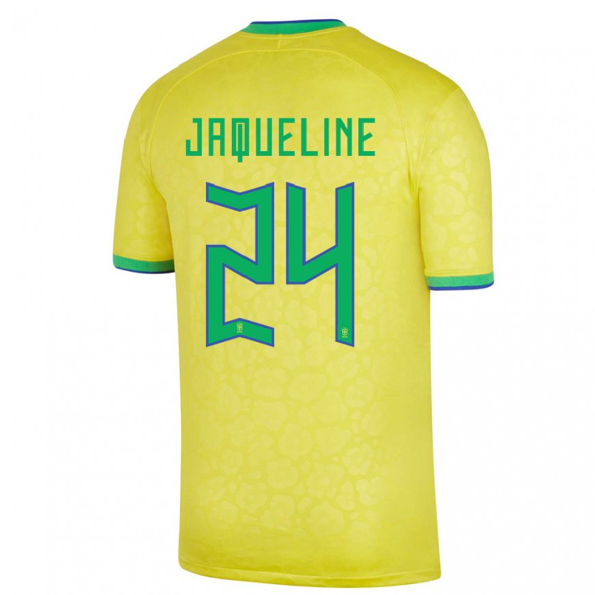Kandiny Férfi Brazil Jaqueline #24 Sárga Hazai Jersey 22-24 Mez Póló Ing