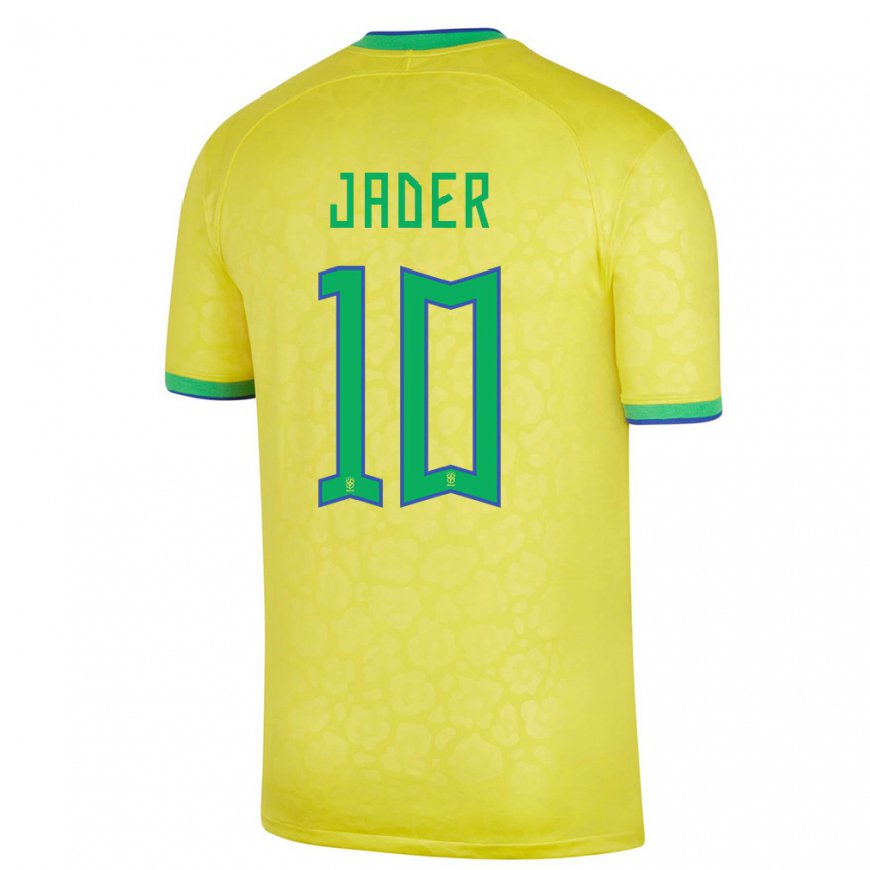 Kandiny Férfi Brazil Jader #10 Sárga Hazai Jersey 22-24 Mez Póló Ing
