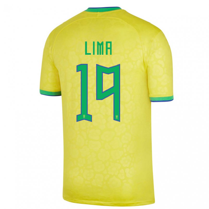 Kandiny Férfi Brazil Felipe Lima #19 Sárga Hazai Jersey 22-24 Mez Póló Ing