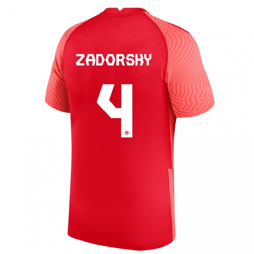 Kandiny Férfi Kanadai Shelina Zadorsky #4 Piros Hazai Jersey 22-24 Mez Póló Ing