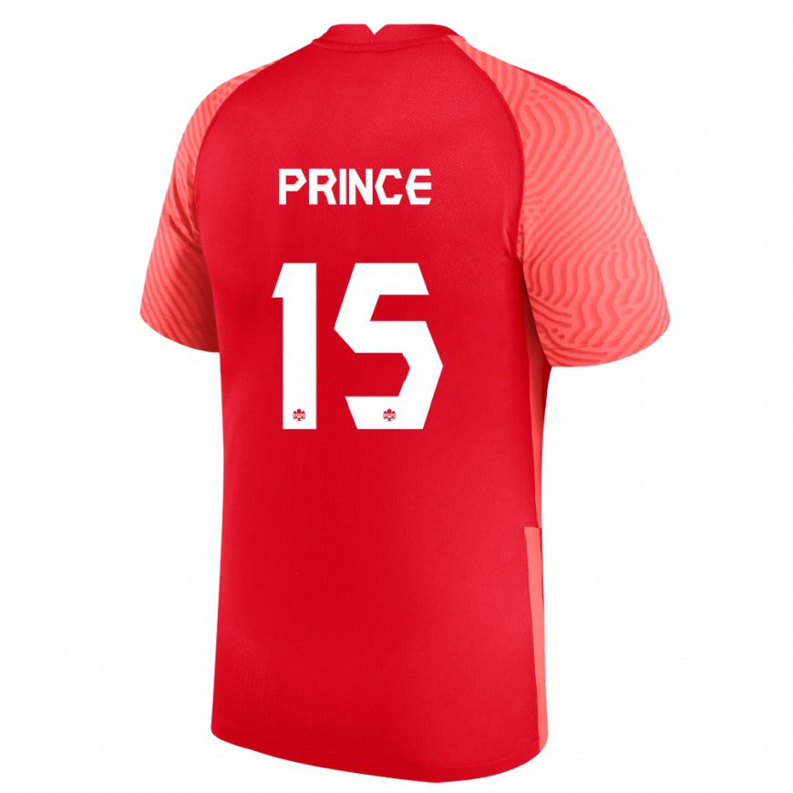 Kandiny Férfi Kanadai Nichelle Prince #15 Piros Hazai Jersey 22-24 Mez Póló Ing