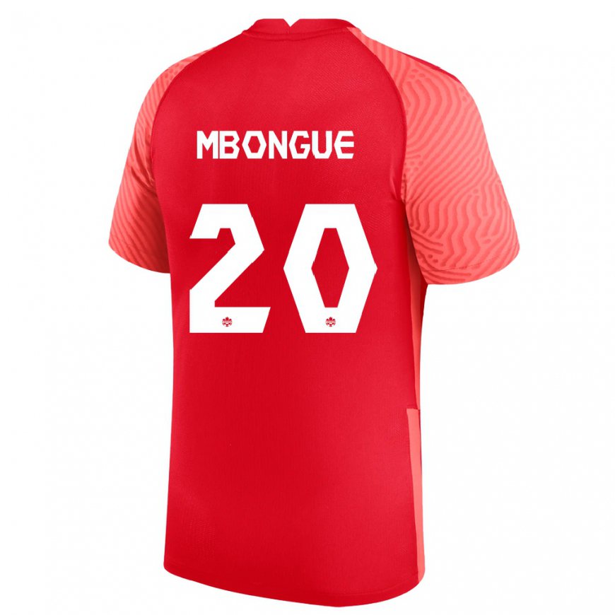 Kandiny Férfi Kanadai Hugo Mbongue #20 Piros Hazai Jersey 22-24 Mez Póló Ing