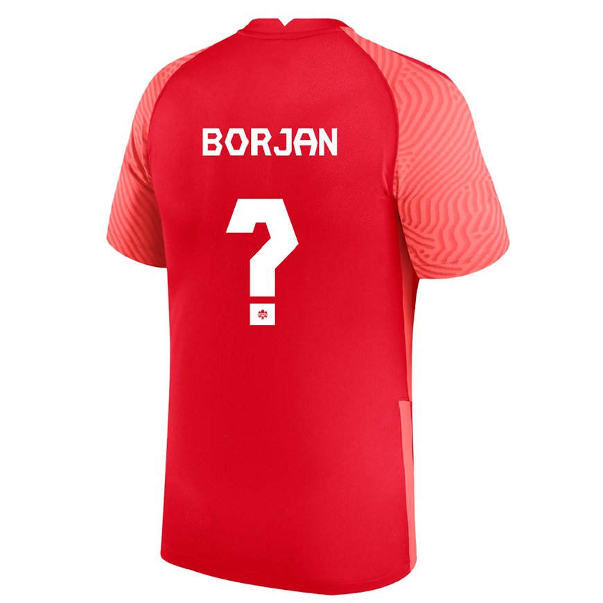 Kandiny Férfi Kanadai Nikola Borjan #0 Piros Hazai Jersey 22-24 Mez Póló Ing