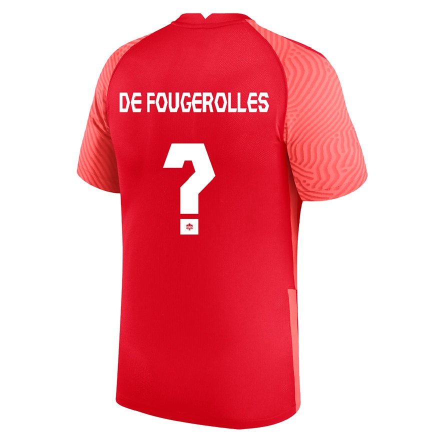 Kandiny Férfi Kanadai Luc De Fougerolles #0 Piros Hazai Jersey 22-24 Mez Póló Ing