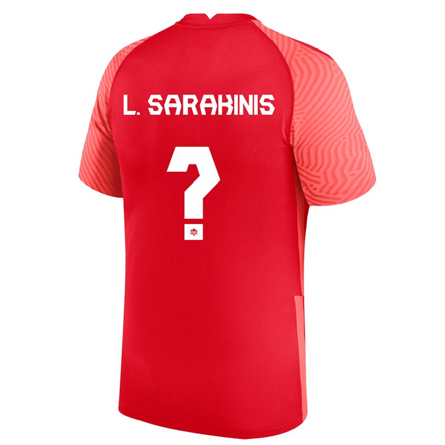Kandiny Férfi Kanadai Lucas Sarakinis #0 Piros Hazai Jersey 22-24 Mez Póló Ing