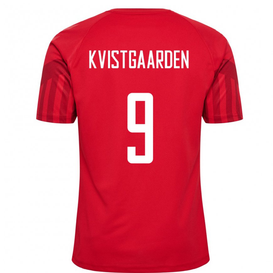 Kandiny Férfi Dán Mathias Kvistgaarden #9 Piros Hazai Jersey 22-24 Mez Póló Ing
