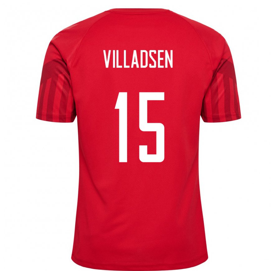 Kandiny Férfi Dán Oliver Villadsen #15 Piros Hazai Jersey 22-24 Mez Póló Ing