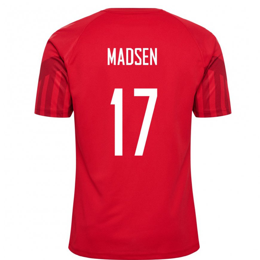 Kandiny Férfi Dán Nicolas Madsen #17 Piros Hazai Jersey 22-24 Mez Póló Ing