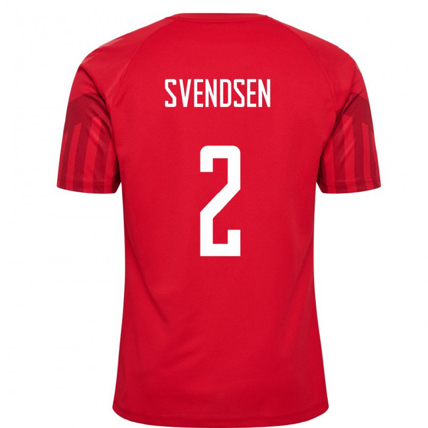 Kandiny Férfi Dán Oliver Svendsen #2 Piros Hazai Jersey 22-24 Mez Póló Ing