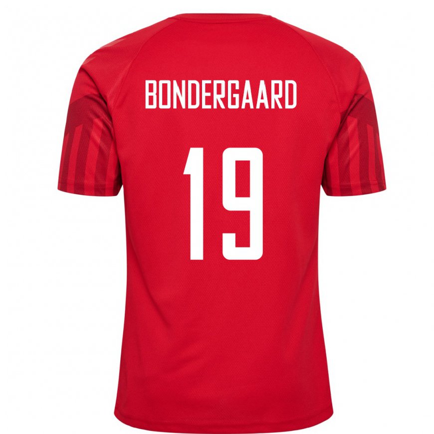 Kandiny Férfi Dán Asbjorn Bondergaard #19 Piros Hazai Jersey 22-24 Mez Póló Ing
