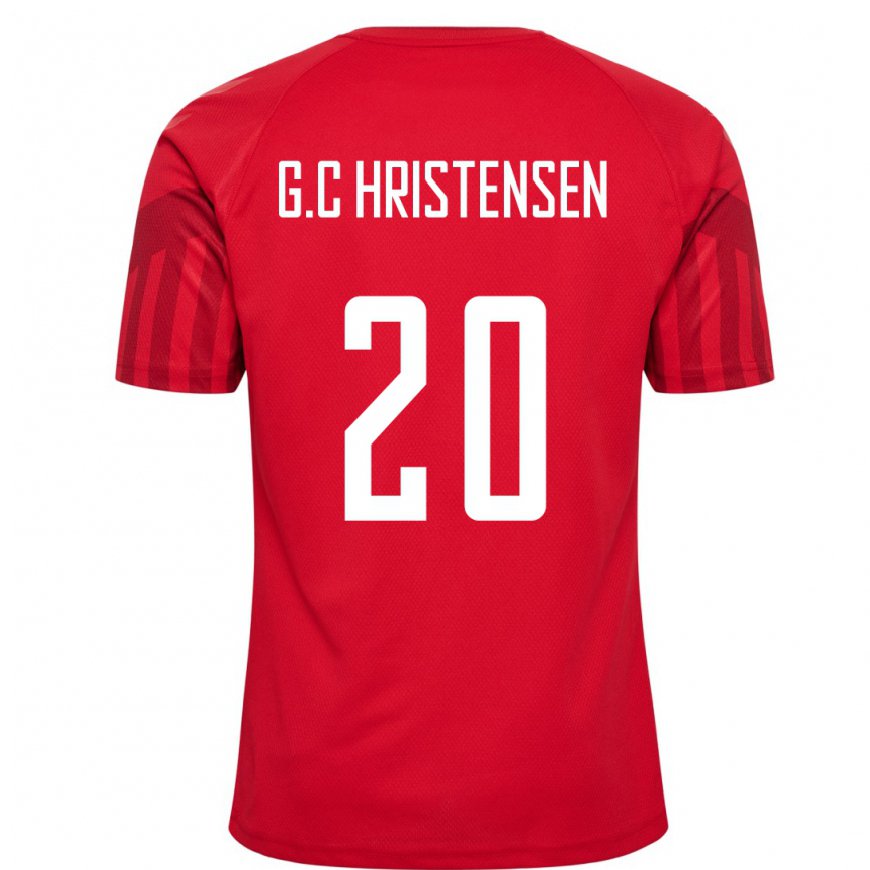 Kandiny Férfi Dán Gustav Christensen #20 Piros Hazai Jersey 22-24 Mez Póló Ing