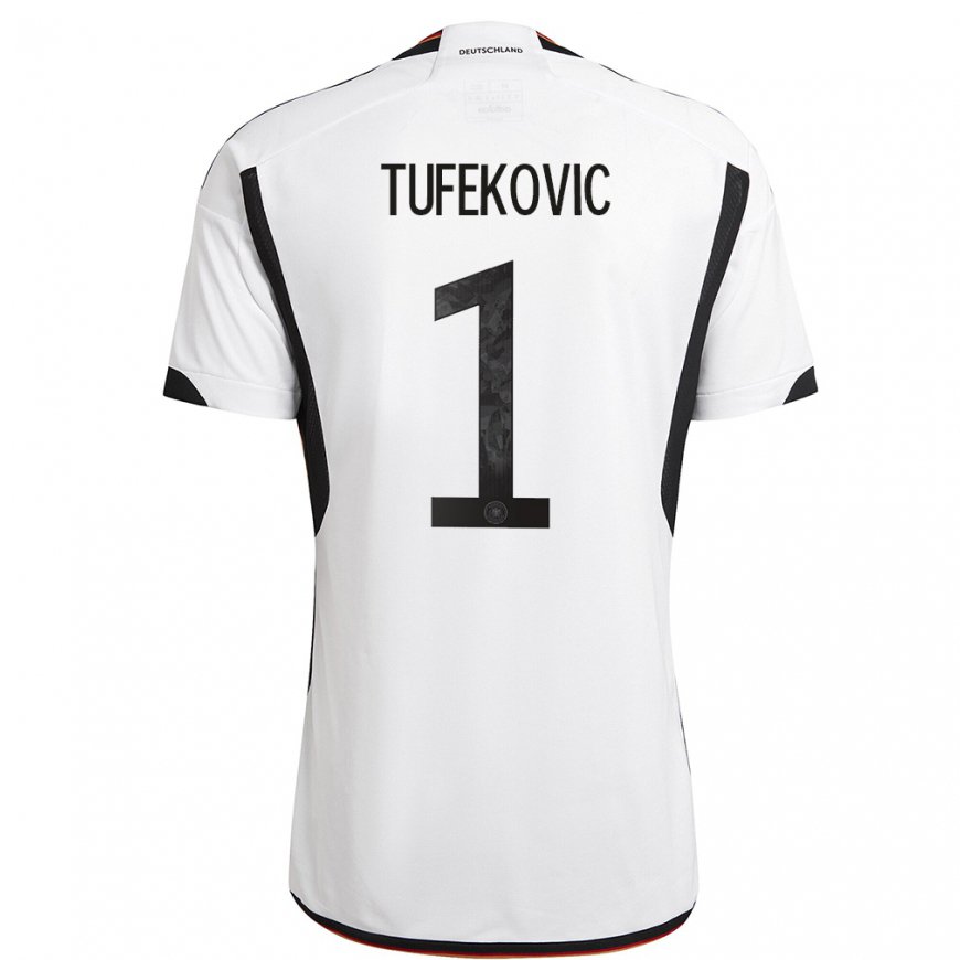 Kandiny Férfi Német Martina Tufekovic #1 Fehér Fekete Hazai Jersey 22-24 Mez Póló Ing