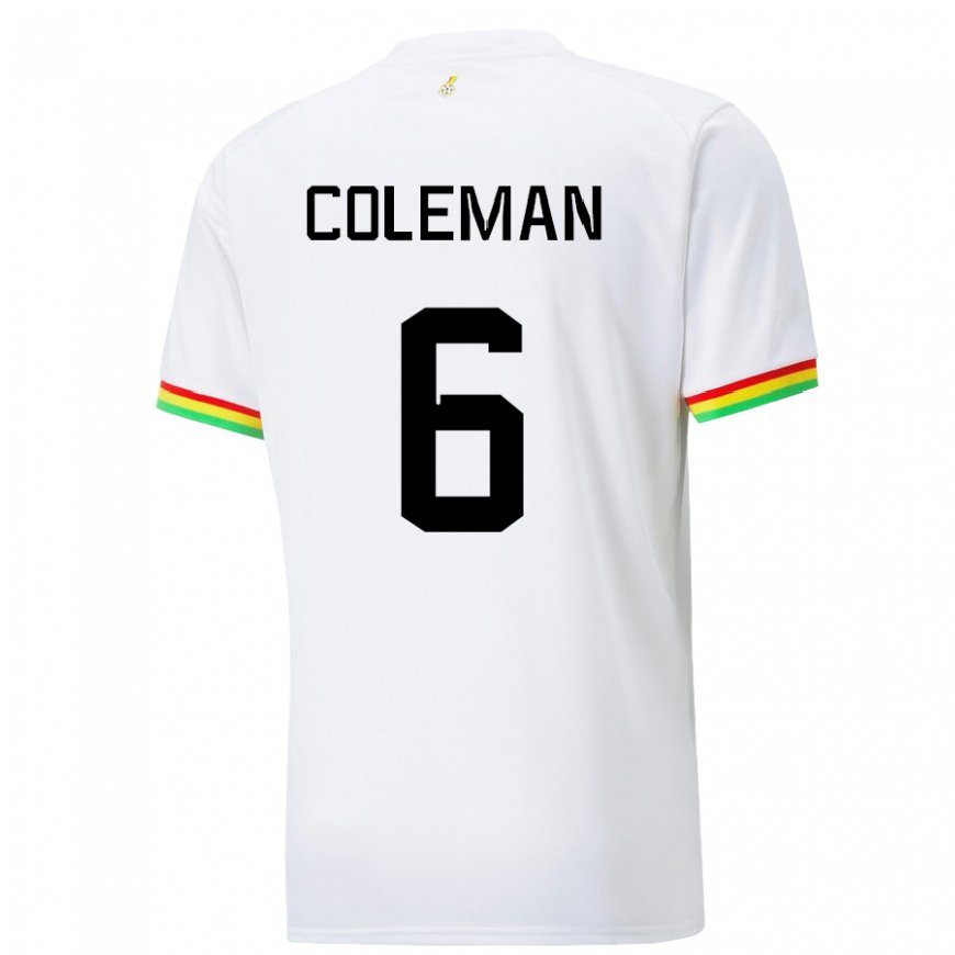 Kandiny Férfi Ghánai Ellen Coleman #6 Fehér Hazai Jersey 22-24 Mez Póló Ing