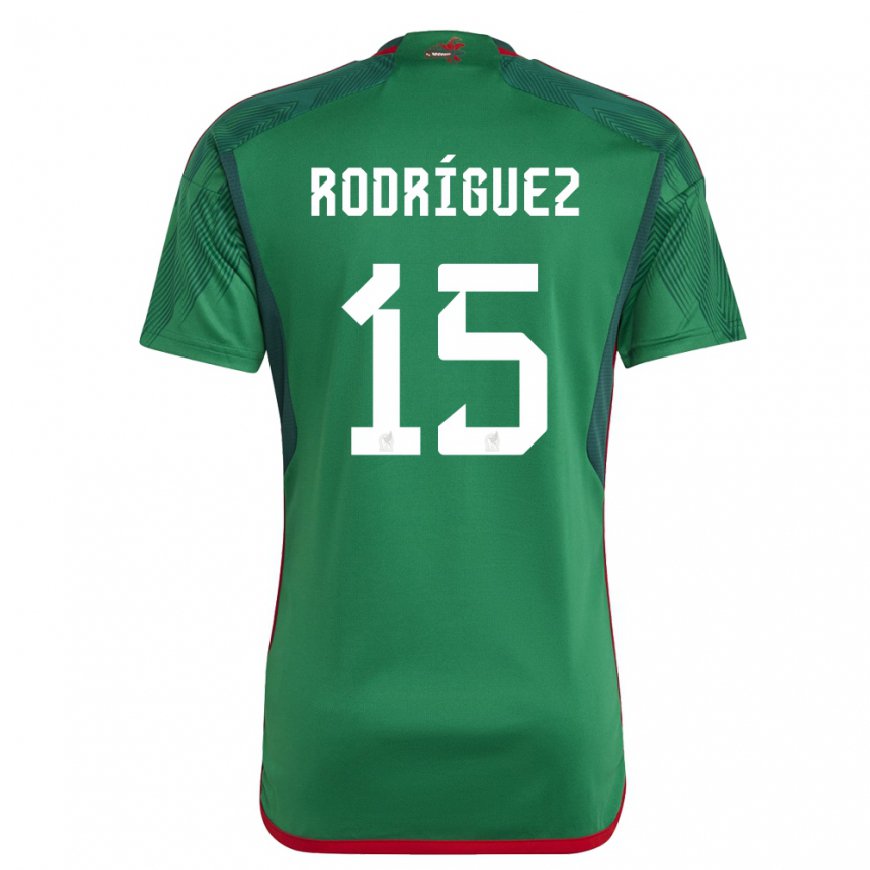 Kandiny Férfi Mexikói Jorge Rodriguez #15 Zöld Hazai Jersey 22-24 Mez Póló Ing