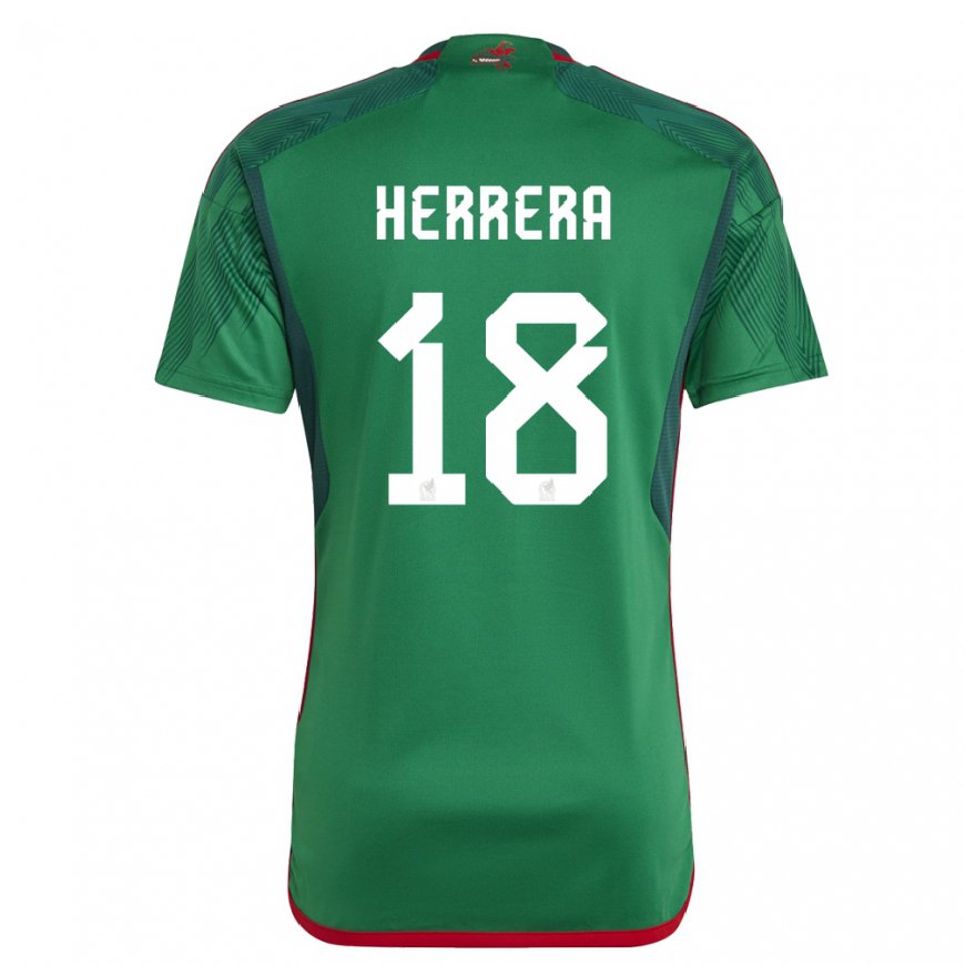 Kandiny Férfi Mexikói Ozziel Herrera #18 Zöld Hazai Jersey 22-24 Mez Póló Ing