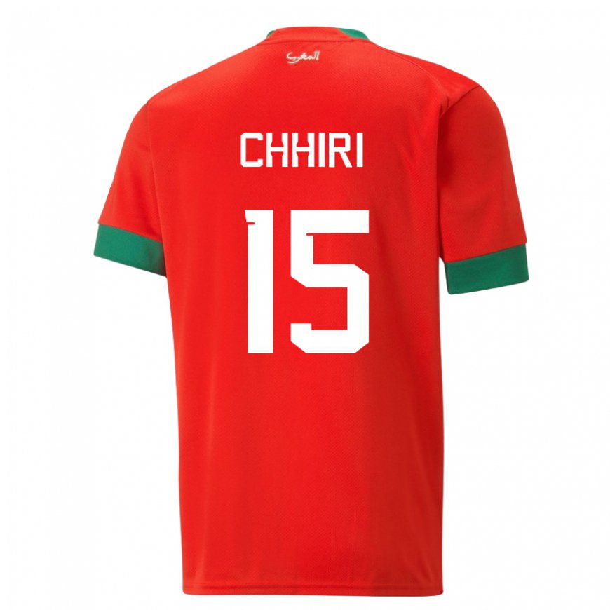 Kandiny Férfi Marokkói Ghizlane Chhiri #15 Piros Hazai Jersey 22-24 Mez Póló Ing