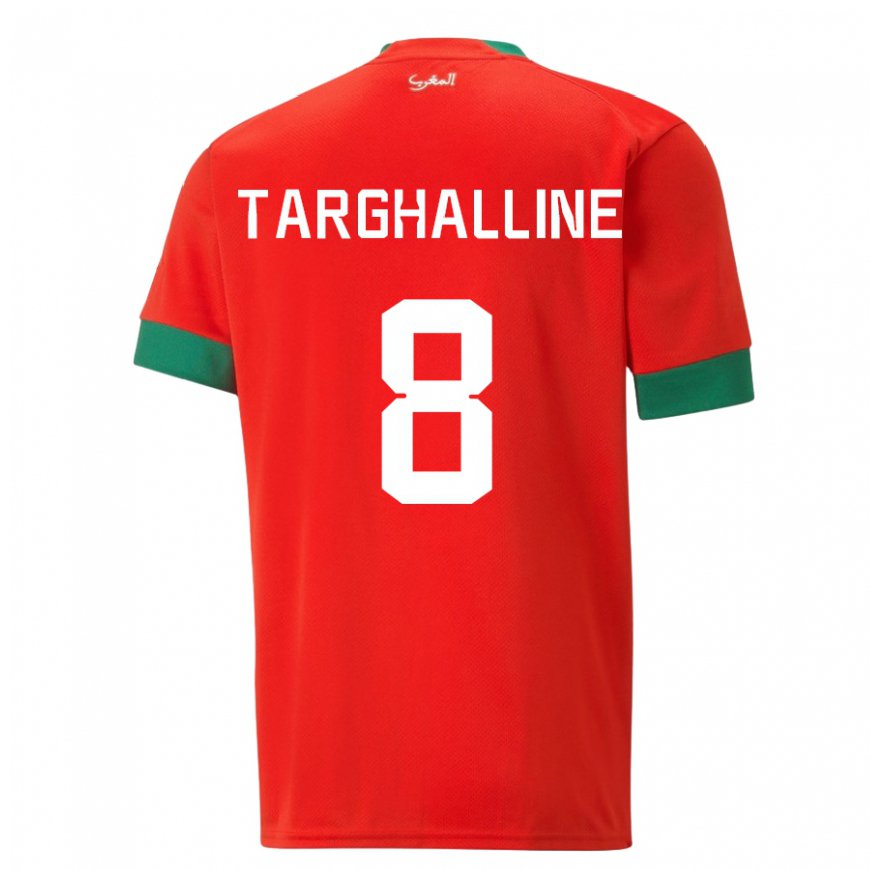 Kandiny Férfi Marokkói Oussama Targhalline #8 Piros Hazai Jersey 22-24 Mez Póló Ing