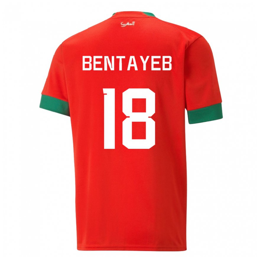 Kandiny Férfi Marokkói Tawfik Bentayeb #18 Piros Hazai Jersey 22-24 Mez Póló Ing
