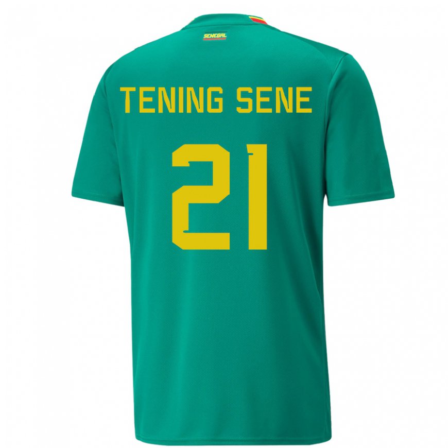 Kandiny Férfi Szenegáli Tening Sene #21 Zöld Idegenbeli Jersey 22-24 Mez Póló Ing