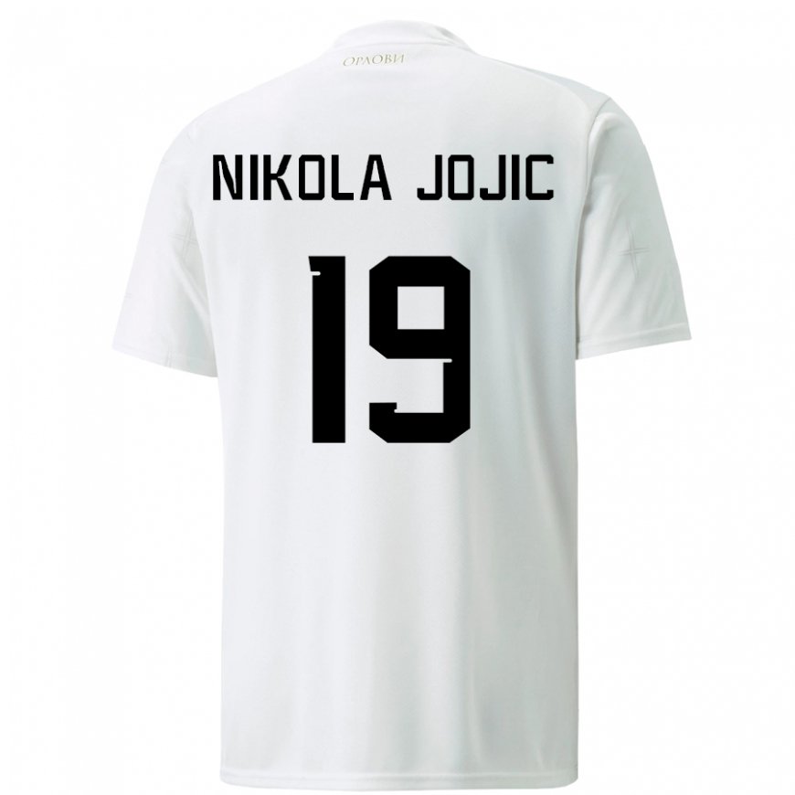 Kandiny Férfi Szerb Nikola Jojic #19 Fehér Idegenbeli Jersey 22-24 Mez Póló Ing