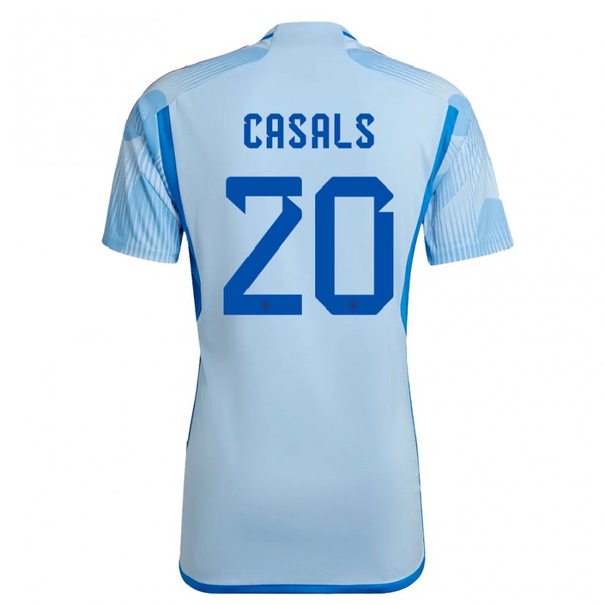 Kandiny Férfi Spanyol Joel Casals #20 Sky Kék Idegenbeli Jersey 22-24 Mez Póló Ing