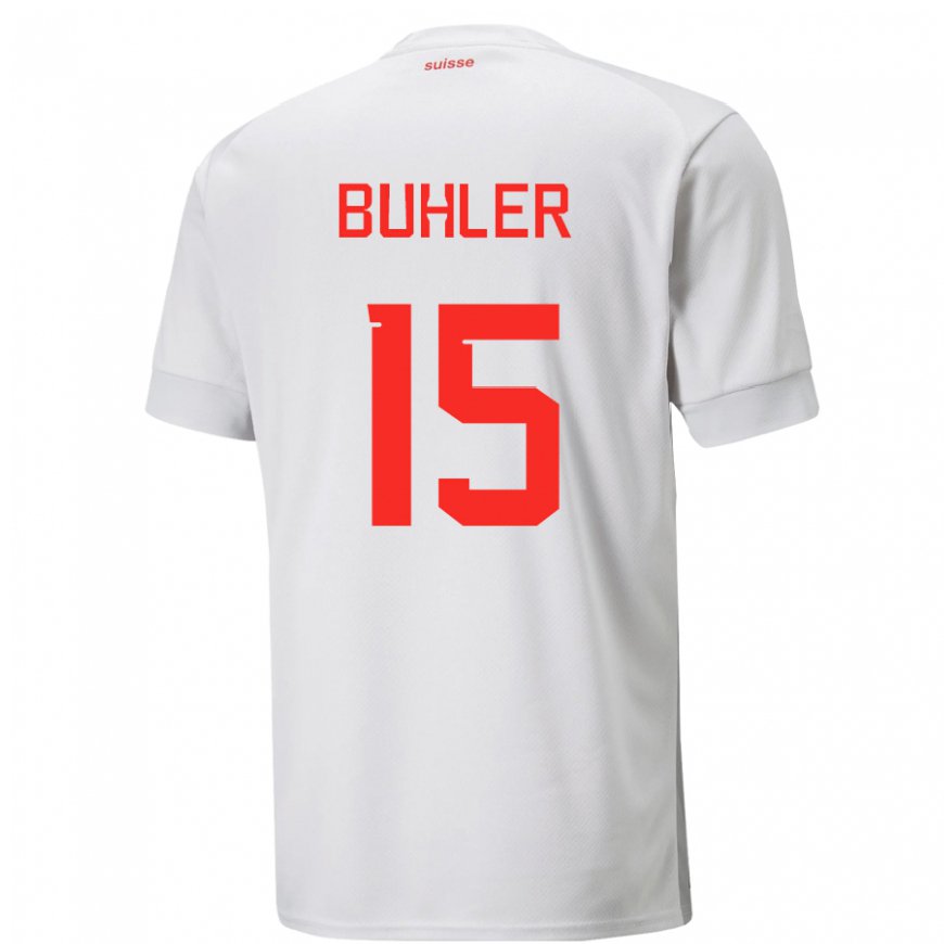 Kandiny Férfi Svájci Luana Buhler #15 Fehér Idegenbeli Jersey 22-24 Mez Póló Ing