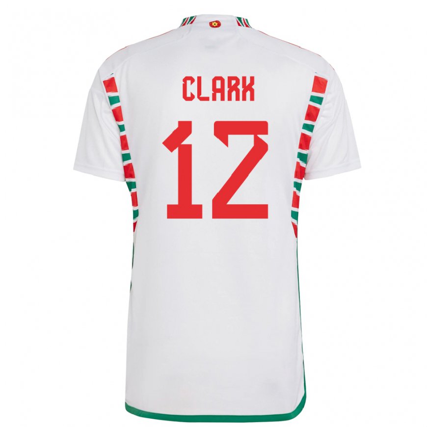 Kandiny Férfi Walesi Olivia Clark #12 Fehér Idegenbeli Jersey 22-24 Mez Póló Ing