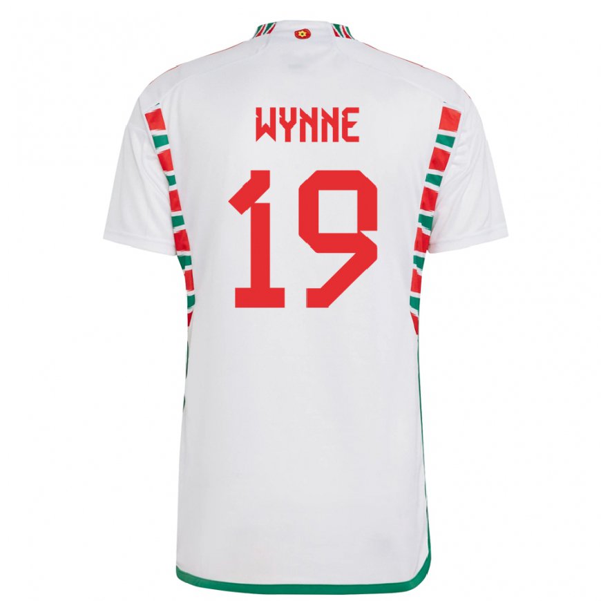 Kandiny Férfi Walesi Megan Wynne #19 Fehér Idegenbeli Jersey 22-24 Mez Póló Ing