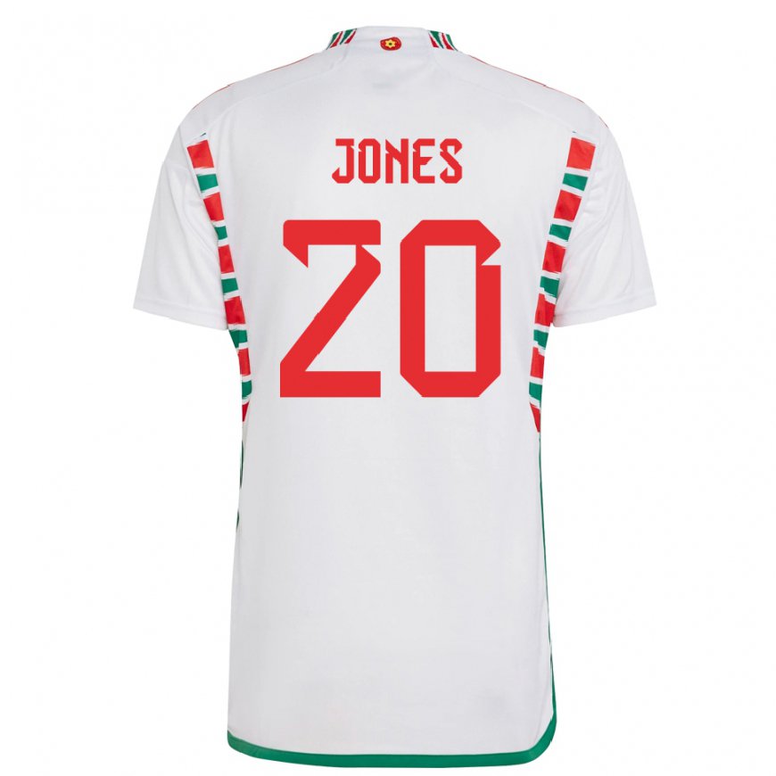 Kandiny Férfi Walesi Carrie Jones #20 Fehér Idegenbeli Jersey 22-24 Mez Póló Ing