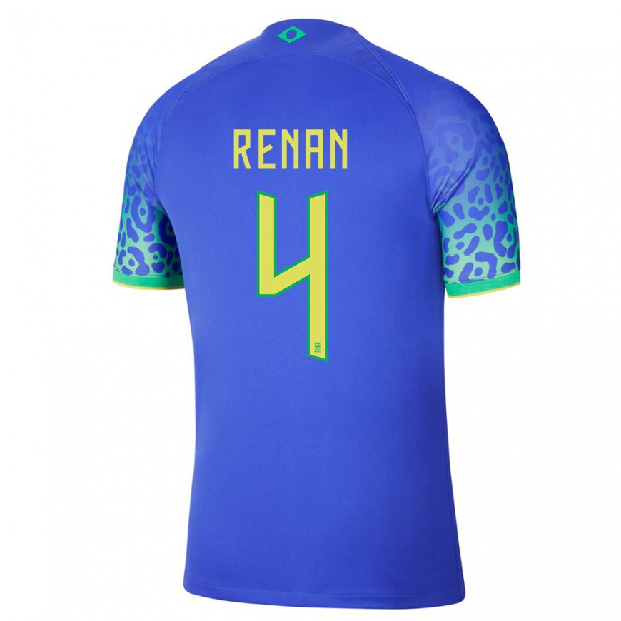 Kandiny Férfi Brazil Robert Renan #4 Kék Idegenbeli Jersey 22-24 Mez Póló Ing