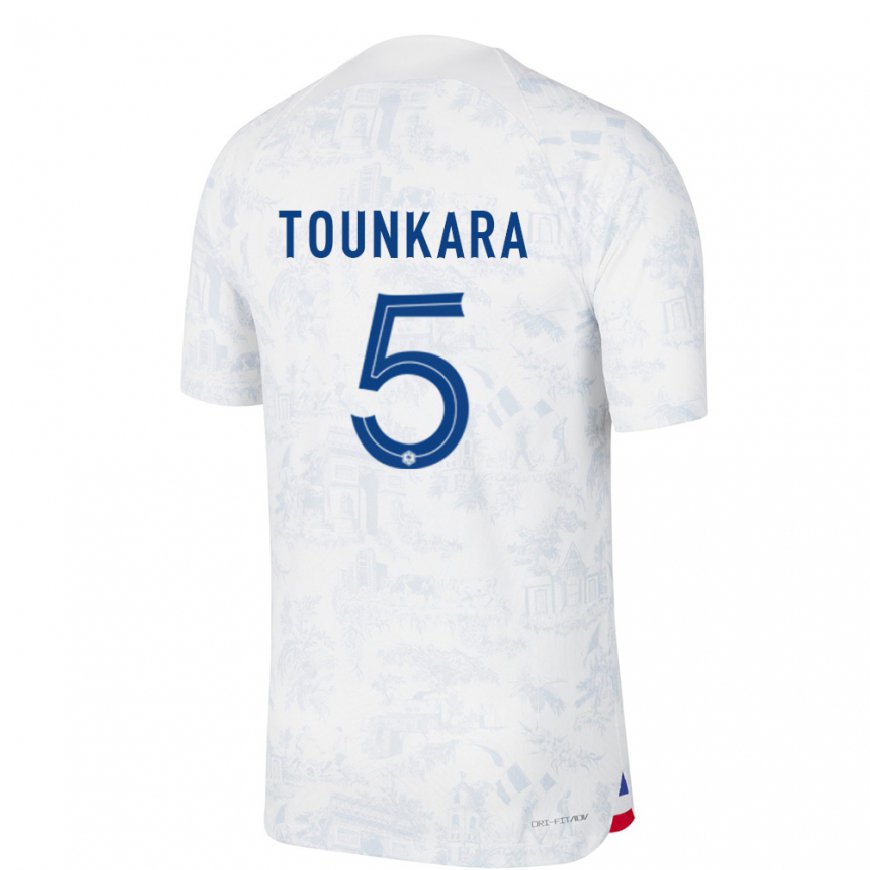 Kandiny Férfi Francia Aissatou Tounkara #5 Fehér Kék Idegenbeli Jersey 22-24 Mez Póló Ing
