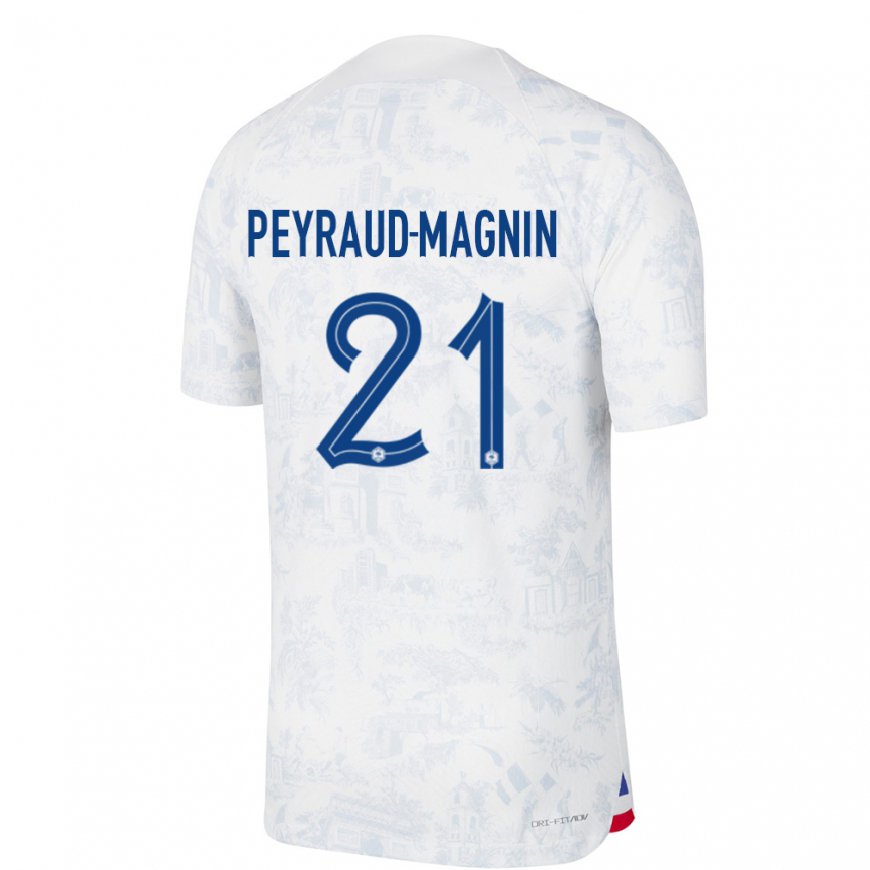 Kandiny Férfi Francia Pauline Peyraud Magnin #21 Fehér Kék Idegenbeli Jersey 22-24 Mez Póló Ing