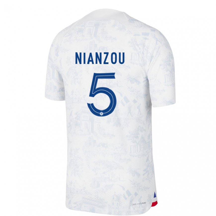 Kandiny Férfi Francia Tanguy Nianzou #5 Fehér Kék Idegenbeli Jersey 22-24 Mez Póló Ing